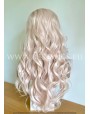 Pink Blonde Wavy Synthetic Lace Front Wig Double Volume