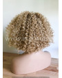 Synthetic lace front wig Curly rooted blond long hair