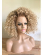 Synthetic lace front wig Curly rooted blond long hair