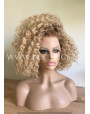 Synthetic lace front wig Curly rooted blond long hair