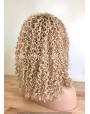 Synthetic lace front wig Curly rooted blond long hair