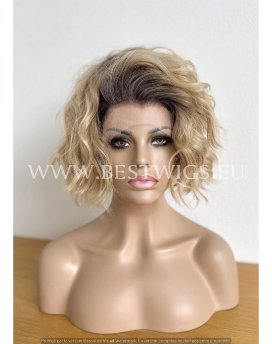 Synthetic Lace Front Wig Curly Blond & Dark Roots Synthetic Lace Front Wig Curly Blond & Dark Roots