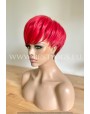 Synthetic Machine-Made Short Crimson Wig