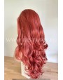 Synthetic lace front wig Wavy red long hair
