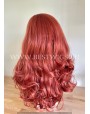 Synthetic lace front wig Wavy red long hair