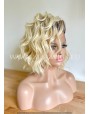 Rooted Blonde Wavy Synthetic Lace Front Wig