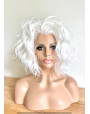 Pure White Curly Synthetic Lace Front Wig