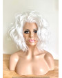Pure White Curly Synthetic Lace Front Wig
