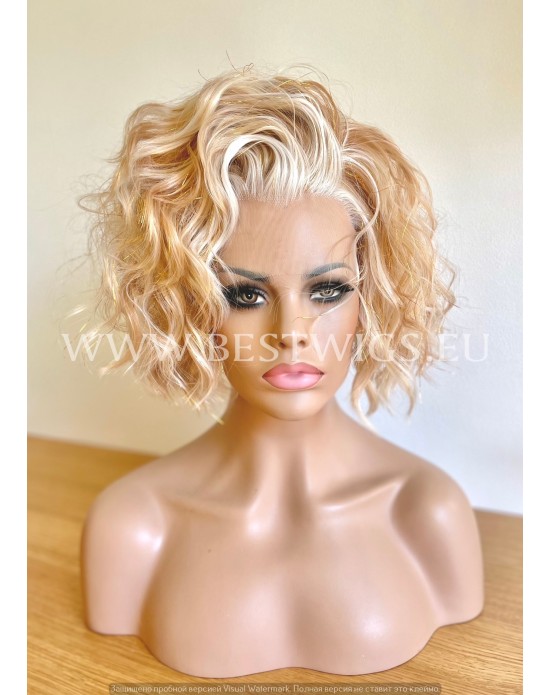 Tinsel Golden Blonde Wavy Synthetic Lace Front Wig