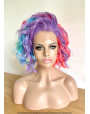 Rainbow Curly Synthetic Lace Front Wig