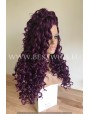 Synthetic lace front wig Curly Violet long hair