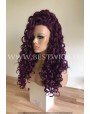 Synthetic lace front wig Curly Violet long hair
