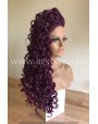 Synthetic lace front wig Curly Violet long hair