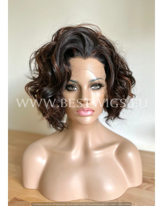 Dark Choco Synthetic Lace Front Wig Beach Waves