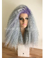 Synthetic lace front wig Curly Dusty sky hair EXTRA VOLUME / Lilas roots
