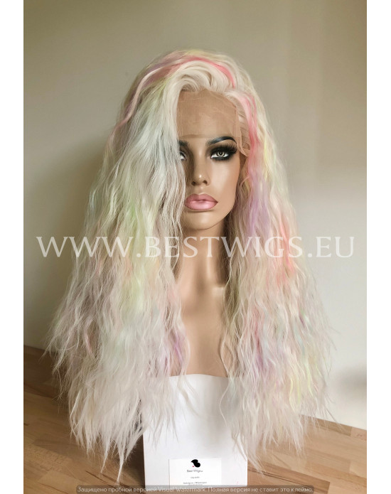 Synthetic lace front wig Curly Blonde long hair EXTRA VOLUME