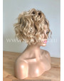 Synthetic lace front wig Curly Caramel Short hair dark roots