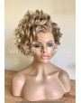 Synthetic lace front wig Wavy Ashen Blonde hair / Double volume