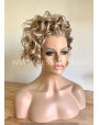 Synthetic lace front wig Wavy Ashen Blonde hair / Double volume