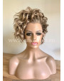 Synthetic lace front wig Wavy Ashen Blonde hair / Double volume