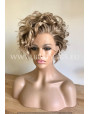 Synthetic lace front wig Wavy Ashen Blonde hair / Double volume