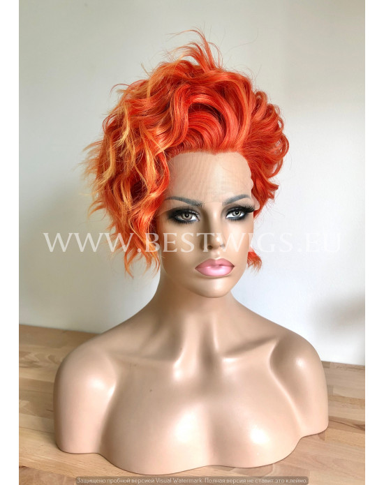 Synthetic lace front Wavy short hair Fire Foxy