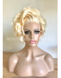 Synthetic lace front wig Wavy short hair Gold Blonde