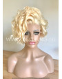 Synthetic lace front wig Wavy short hair Gold Blonde
