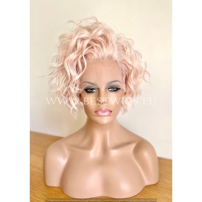 Nude Pink Wavy Synthetic Lace Front Wig