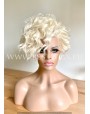 Platinum Blonde Curly Synthetic Lace Front Wig