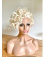 Platinum Blonde Curly Synthetic Lace Front Wig