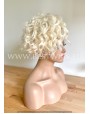 Platinum Blonde Curly Synthetic Lace Front Wig