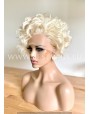 Platinum Blonde Curly Synthetic Lace Front Wig