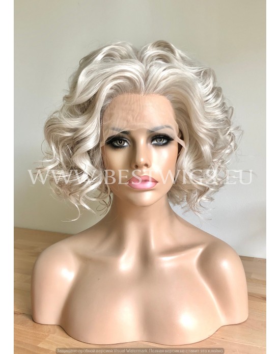 Light Ash Blonde Synthetic Lace Front Wig Beach Waves
