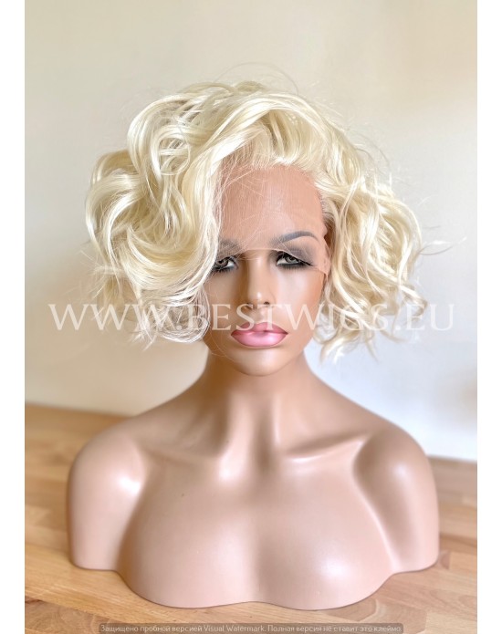 Platinum Blonde Synthetic Lace Front Wig Beach Waves