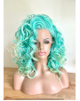 Aqua Green Lace Front Wig Beach Waves