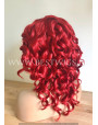 Synthetic lace front wig Wavy Bright Red hair