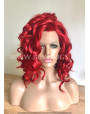 Synthetic lace front wig Wavy Bright Red hair