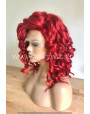 Synthetic lace front wig Wavy Bright Red hair