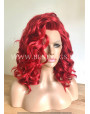 Synthetic lace front wig Wavy Bright Red hair