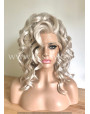 Synthetic lace front wig Wavy Light Ashen Blonde hair