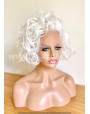 Pure White Curly Synthetic Lace Front Wig