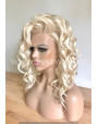 Synthetic lace front wig Curly Platinum blonde hair