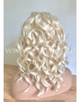 Synthetic lace front wig Curly Platinum blonde hair