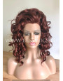 Synthetic lace front wig Curly red hair