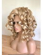 Synthetic lace front wig Curly blonde hair