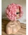 Synthetic lace front wig Wavy Pastel Rose short hair