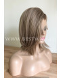 Synthetic lace front wig Straight blonde short hair