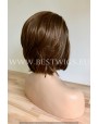 Synthetic lace front wig Straight light brown short hair