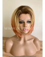 Synthetic lace front wig Straight short hair / Golden Peach